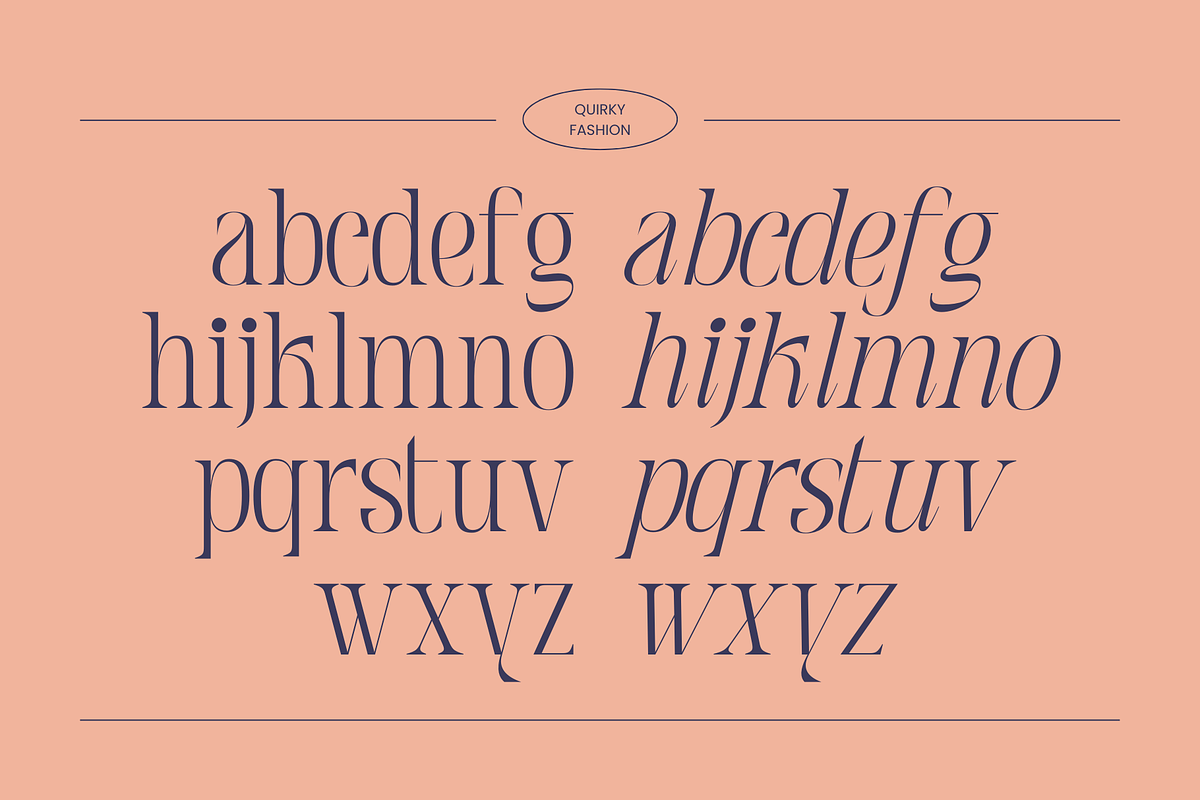 Quirky Fashion - Modern Serif, a Serif Font by Nirmana Visual (Photo 5 of 8)