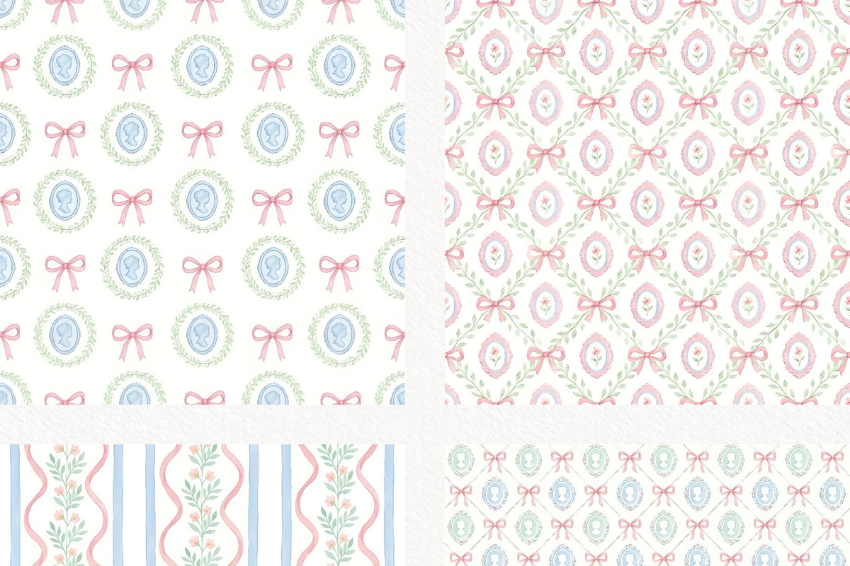 Grandmillennial Seamless Pattern, a Pattern Graphic by Invite to Clipart (Photo 9 of 12)