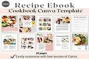 45 Pages Cookbook Template Canva, a Social Media Template by Ink Gallery (Thumbnail 1 of 6)