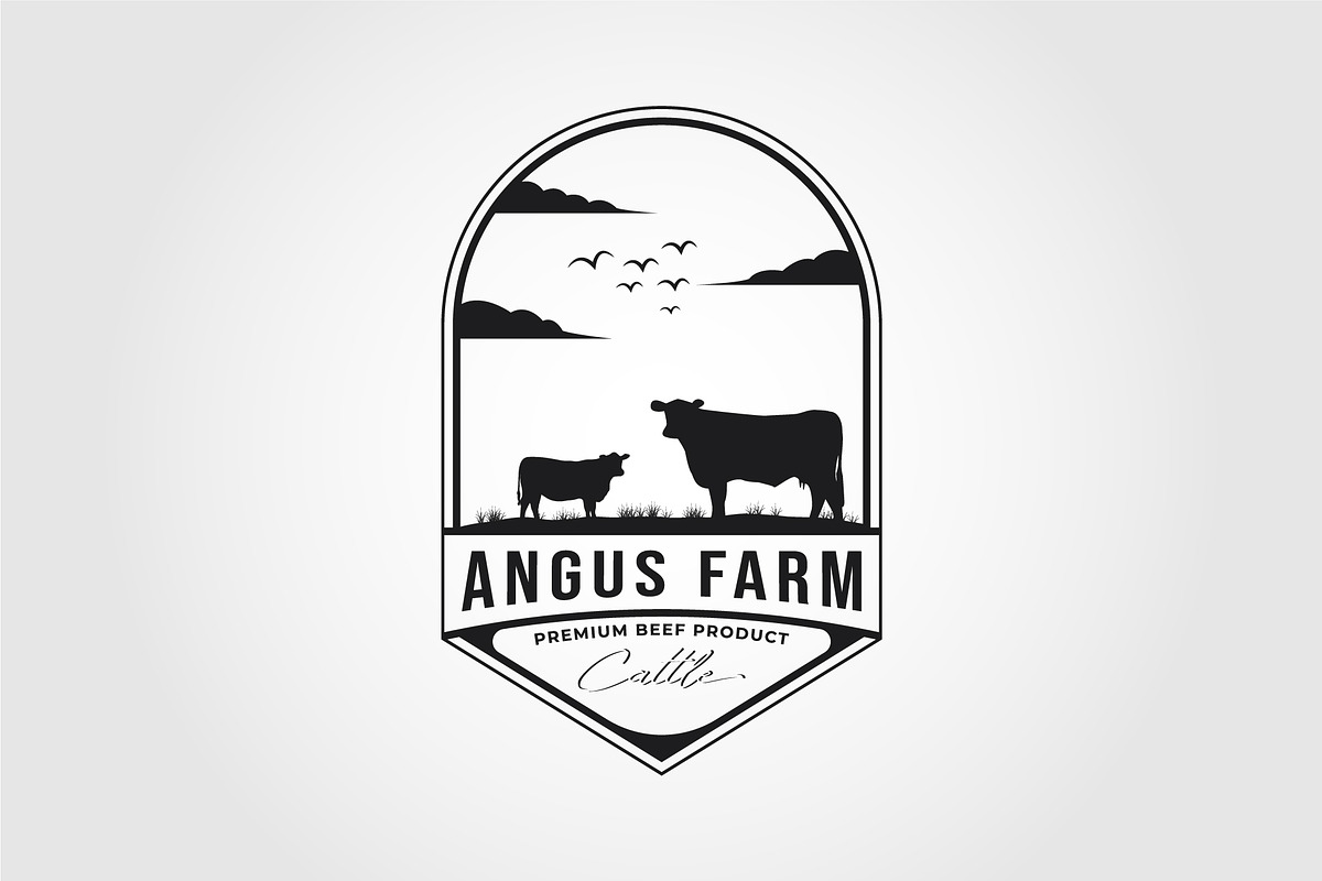 angus farm logo vector, a Branding & Logo Template by PrastHF