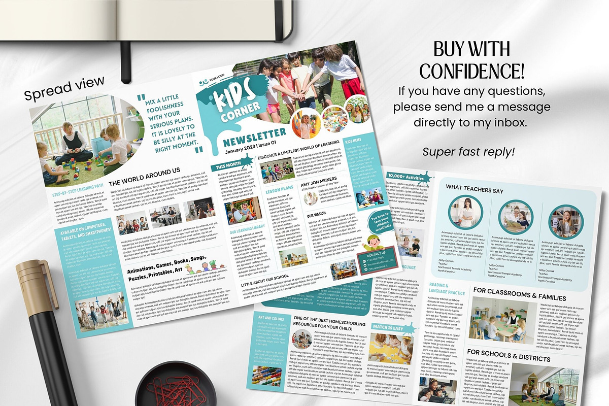 Canva Newsletter Template for Kids, a Flyer Template by PixelCraft (Photo 13 of 15)