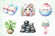 Cute Kawaii Spa Girl Clipart, an Illustration by Creative Art (Thumbnail 7 of 7)