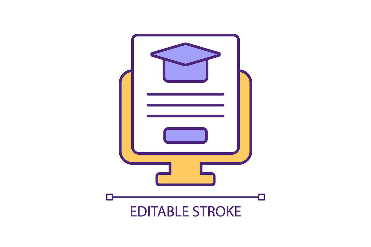 Elearning RGB color icon, an Icon by IMG Visuals