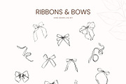 BOWS & FLOWERS line art & posters, a Decorative Illustration by Yuliia Lashevska (Thumbnail 6 of 12)