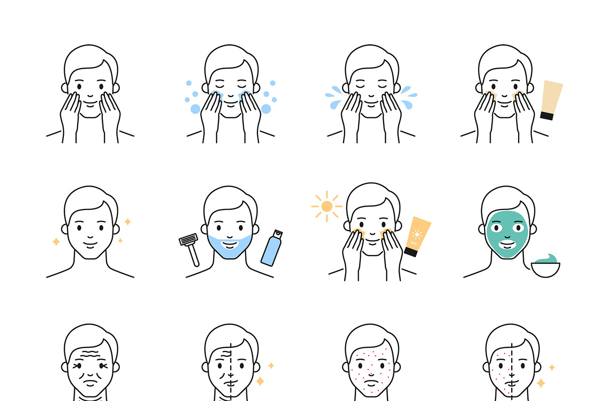 Skin and hair care icons, an Outline Icon by mayrum (Photo 4 of 5)