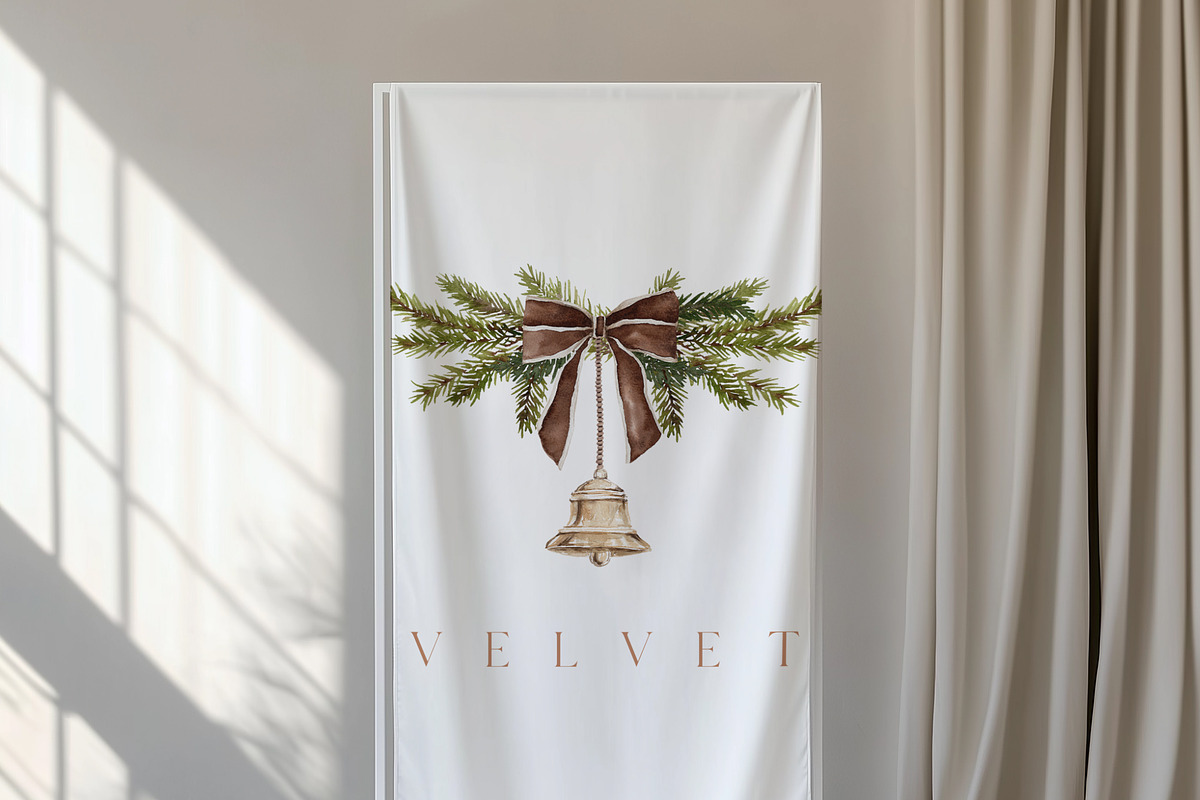 Watercolor Clipart-VELVET CHRISTMAS, a Decorative Illustration by Beigetime (Photo 6 of 17)