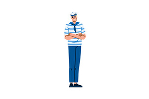 Sailor wearing striped shirt and hat, an Object Illustration by pikepicture