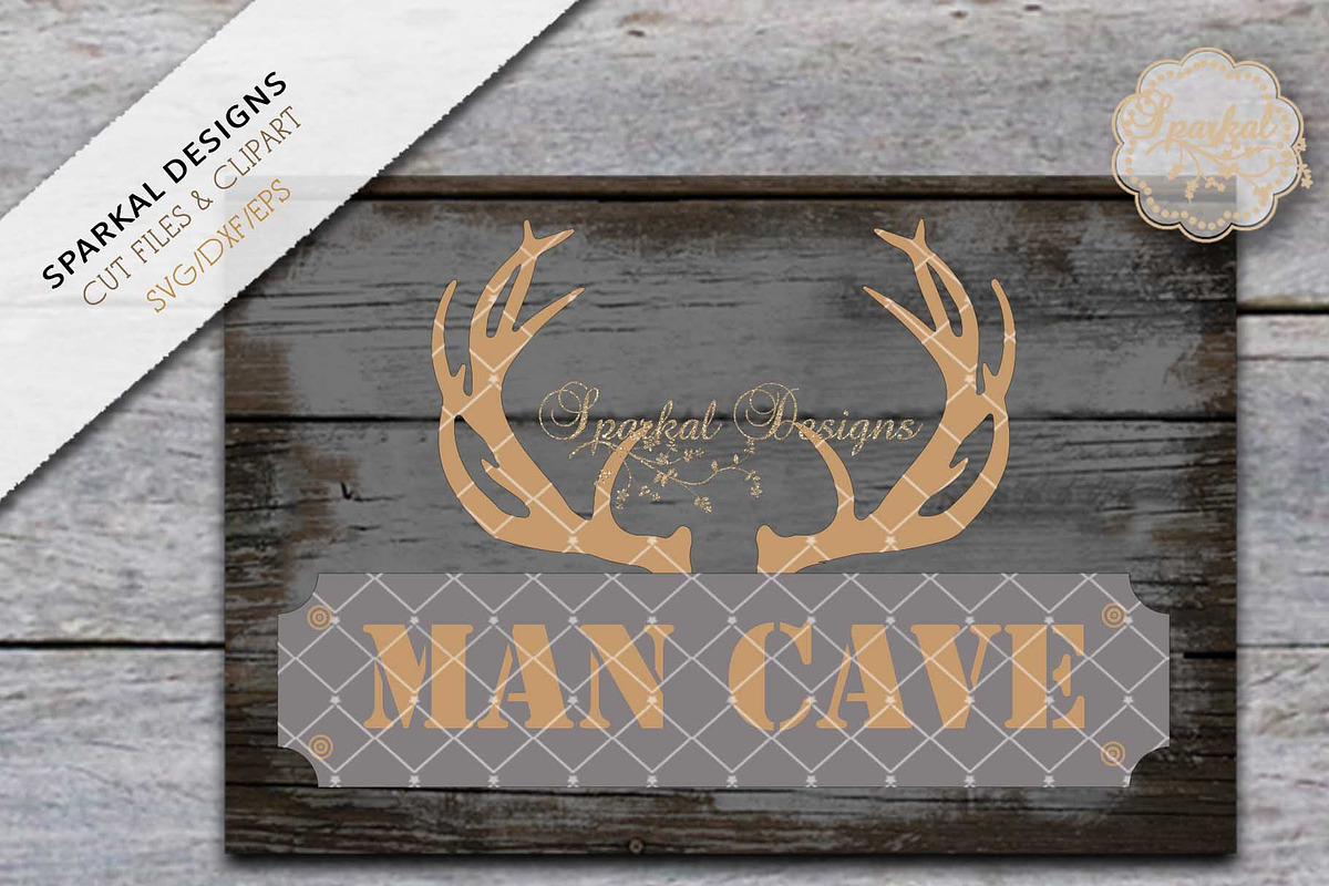 Man Cave with Antlers, a Graphic by SparkalDesigns