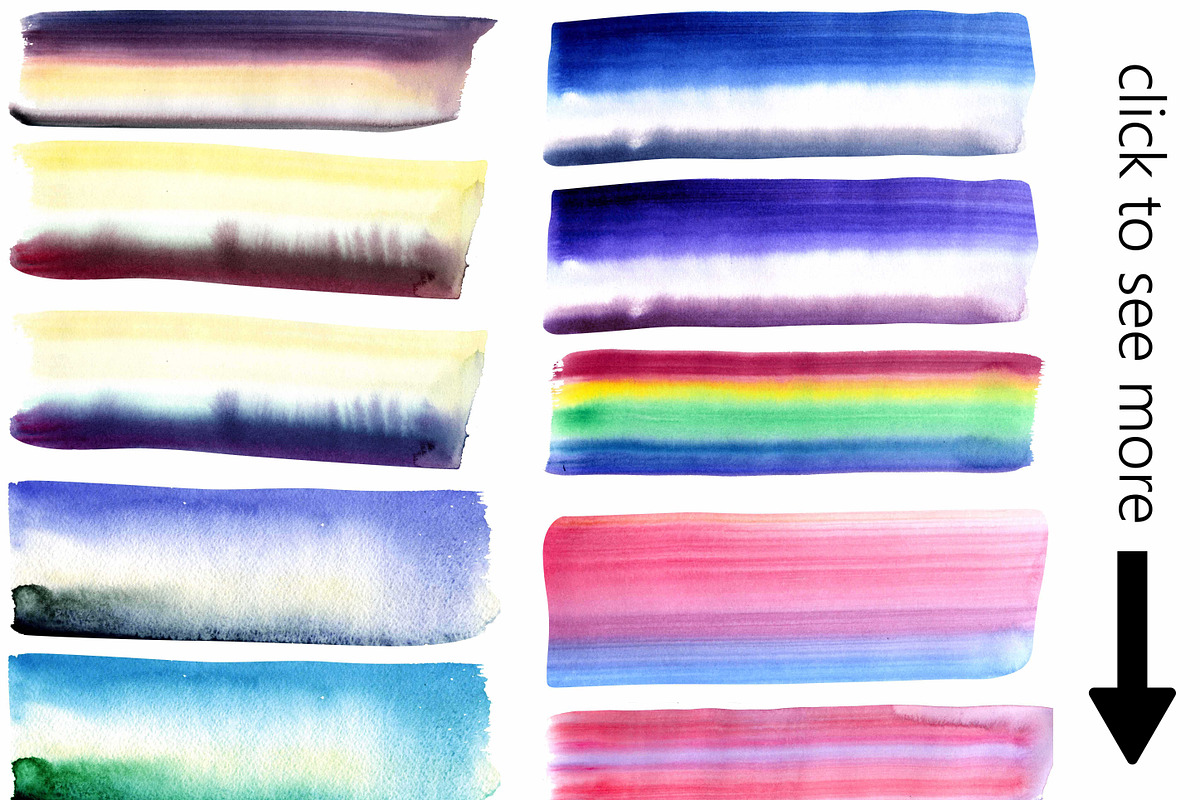 Watercolor Brushstrokes, a Texture Graphic by artabramova (Photo 6 of 9)
