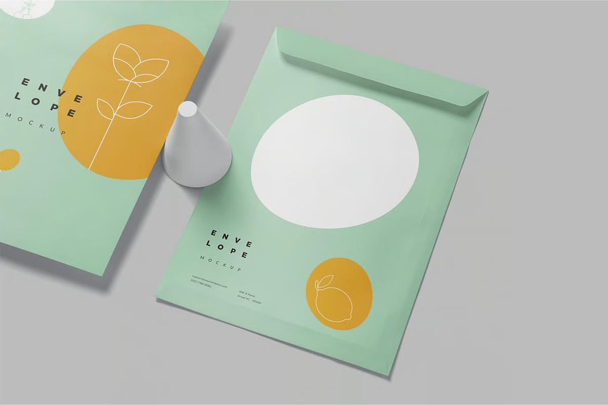 Catalog Size Envelope Mockups, a Packaging Mockup by megostudi0 (Photo 4 of 6)