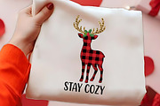 Stay Cozy Christmas Reindeer PNG Art, a Seasonal Illustration by CrexoraLab (Thumbnail 2 of 4)