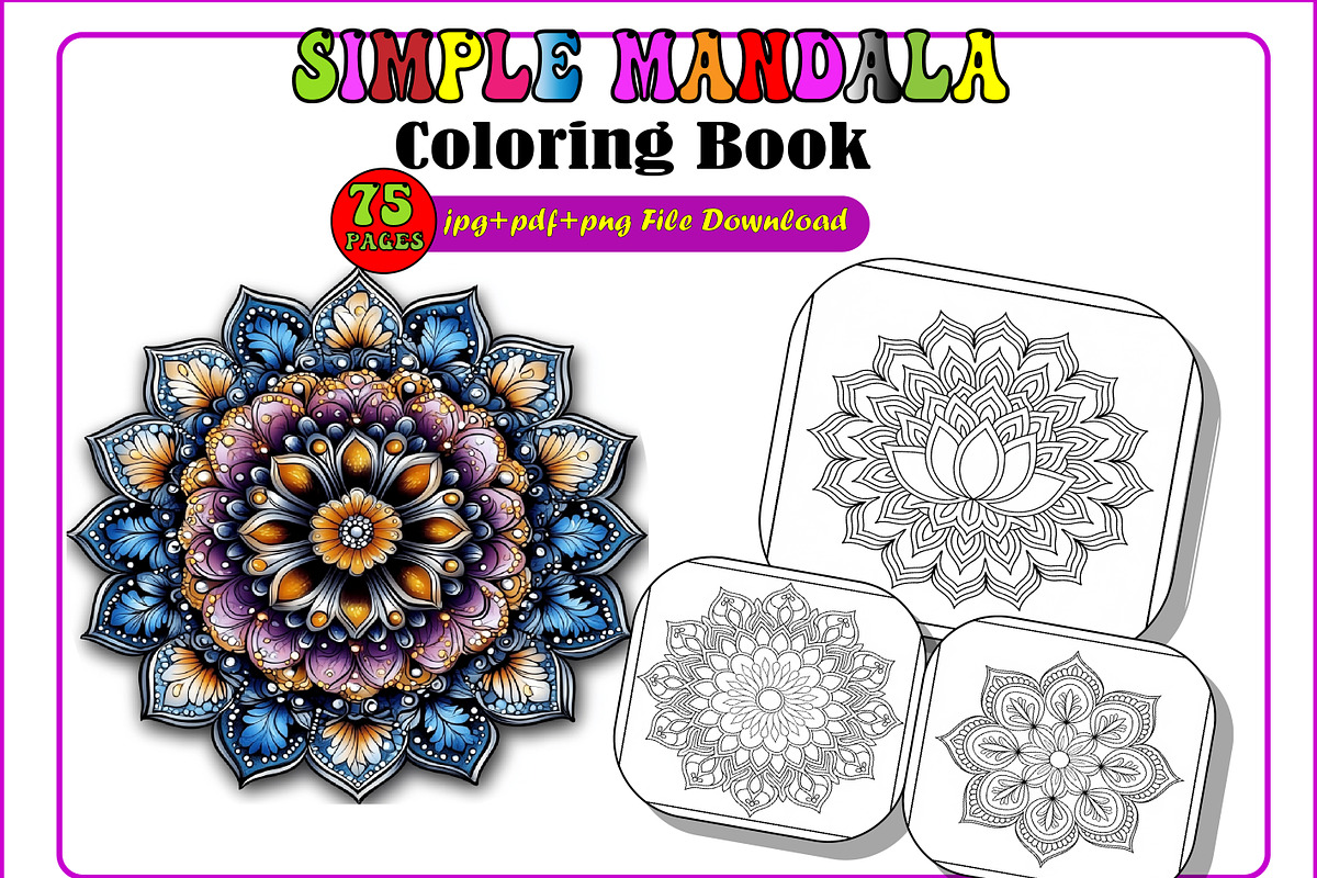 Simple Mandala Coloring Pages, an Animal Illustration by Printable Design Store (Photo 1 of 4)