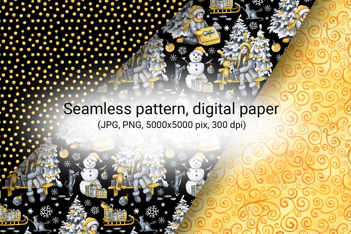 Gristmas winter digital paper, a Pattern Graphic by Artmanata (Photo 5 of 12)
