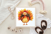 Watercolor Autumn Turkey Clipart, an Illustration by CraftArtStudio (Thumbnail 6 of 6)