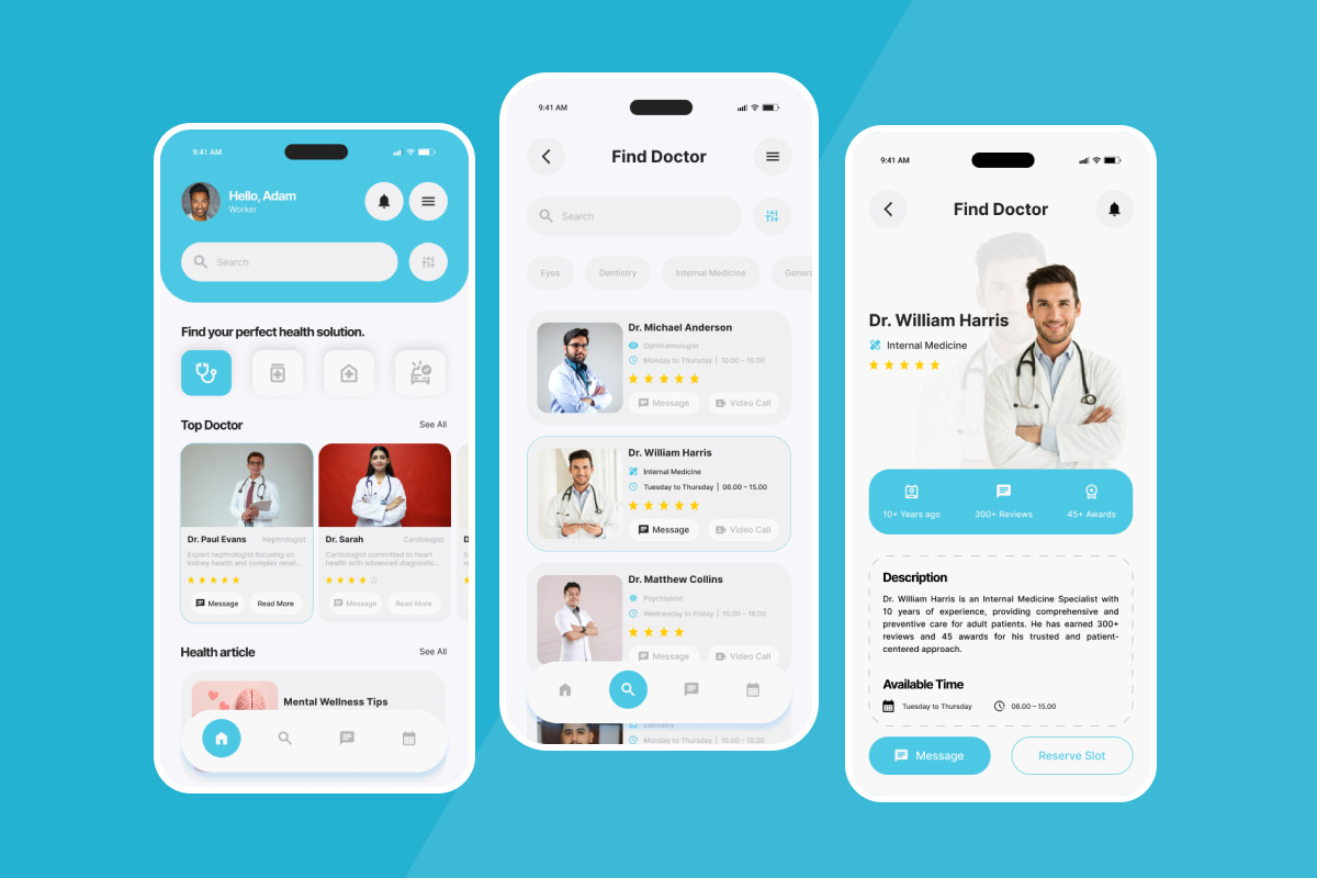 Healvora - Online Doctor App Design, an App Template by productype1 (Photo 4 of 5)