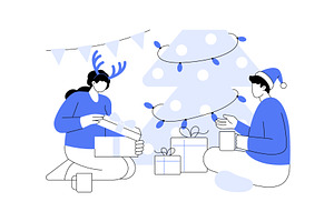 Giving presents isolated cartoon, a Person Illustration by Visual Generation