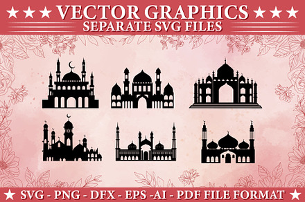 Islamic mosque Silhouette SVG vector