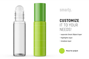 Small Roll-on Bottle Mockup / Glass