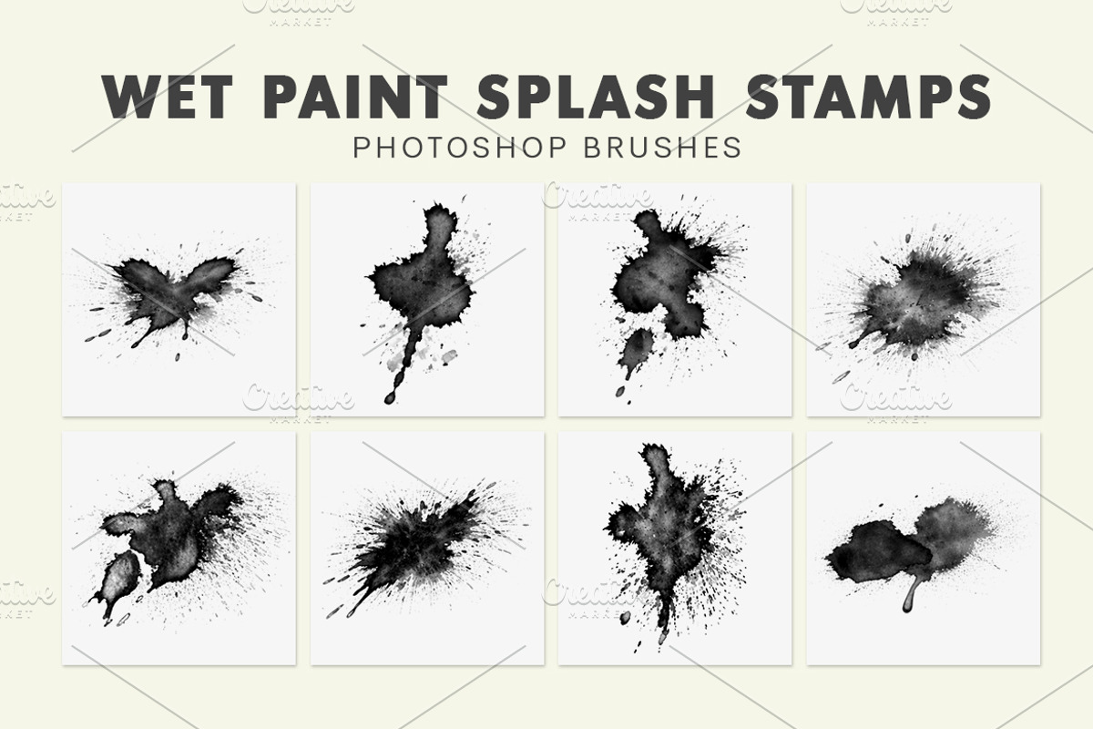 Wet Paint Splash Photoshop Brushes, a Brush Add-On by AB-TheDesigner (Photo 2 of 3)