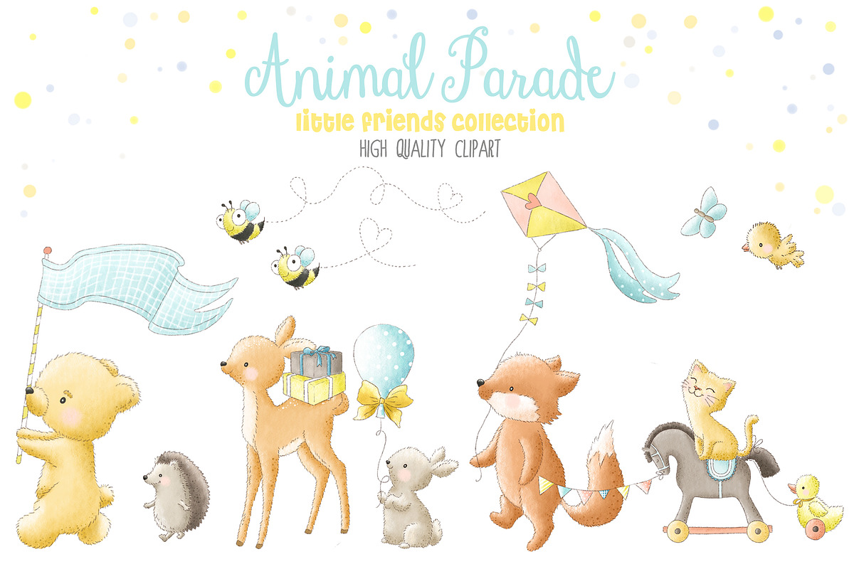 Woodland animals parade clipart, an Animal Illustration by Magic Story Studio (Photo 1 of 6)