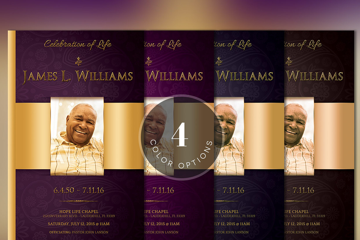Regal Funeral Program Large PSD, a Templates & Theme by Godserv Designs