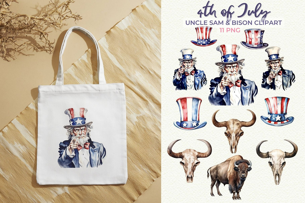 4th of July Clipart Bundle PNG, a Seasonal Illustration by Anna Design Studio (Photo 6 of 11)