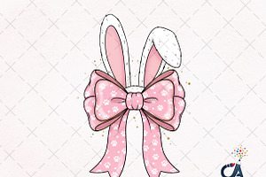 Easter Bunny Ears Bow PNG, an Illustration by Creative Art