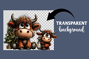 Whimsical Christmas highland cow, an Illustration by Designworld (Thumbnail 2 of 6)