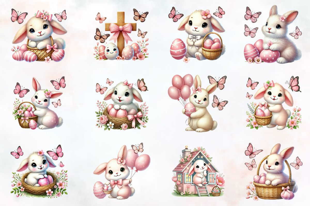 Easter clipart bundle rabbit bunny p, an Illustration by RobertsArt (Photo 5 of 7)