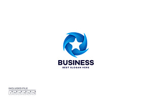 Gradient Abstract Stars Logo Design