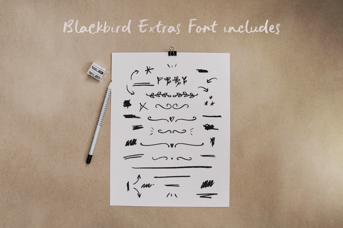 Blackbird crayon script SVG font, a Script Font by Ana's Fonts (Photo 9 of 9)