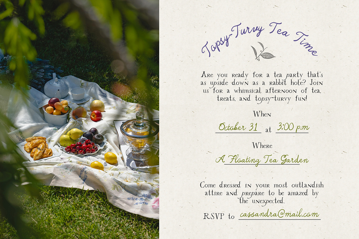 Handwritten Font Lavender Lullaby, a Script Font by Perplexitics (Photo 5 of 11)