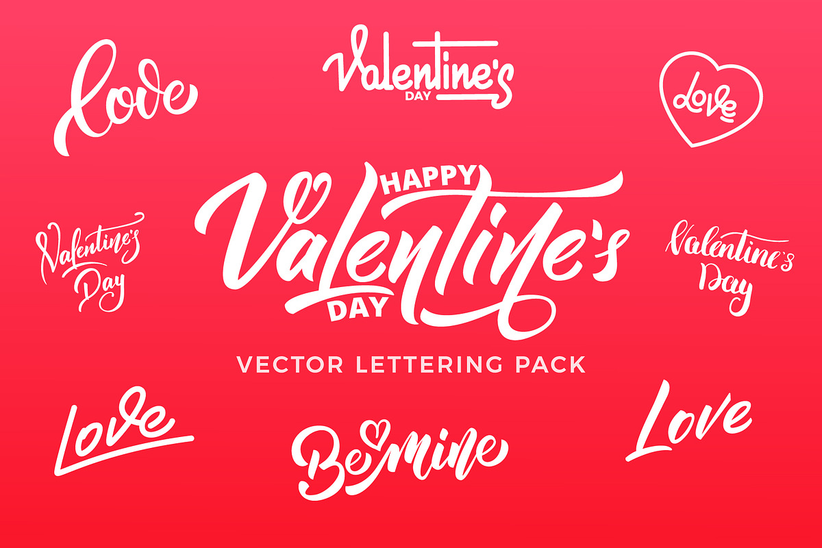 Valentine's Day lettering pack, a Graphic by Max Letters