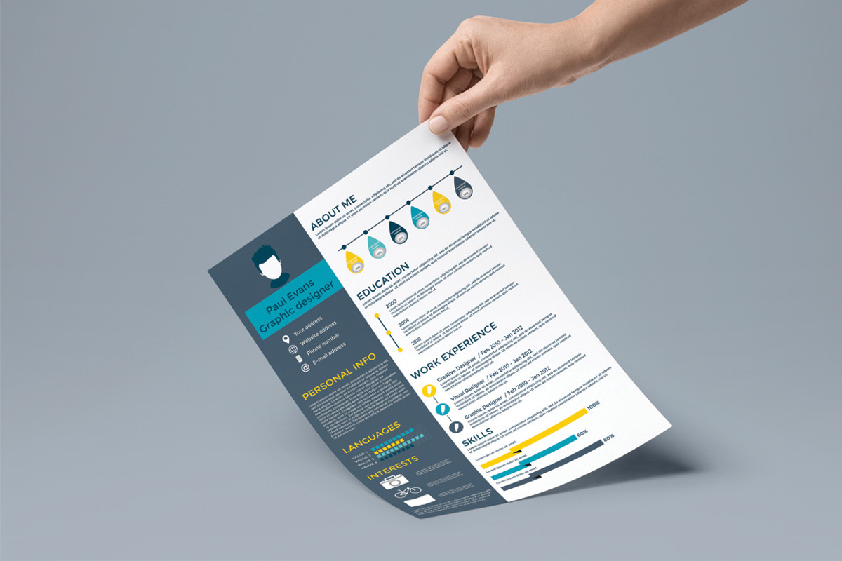 Infographics Resume Template, a Resume Template by UTM Studio (Photo 3 of 5)