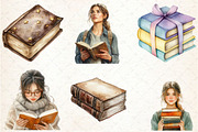 Watercolor Books Clipart, an Illustration by Rose Art (Thumbnail 2 of 4)