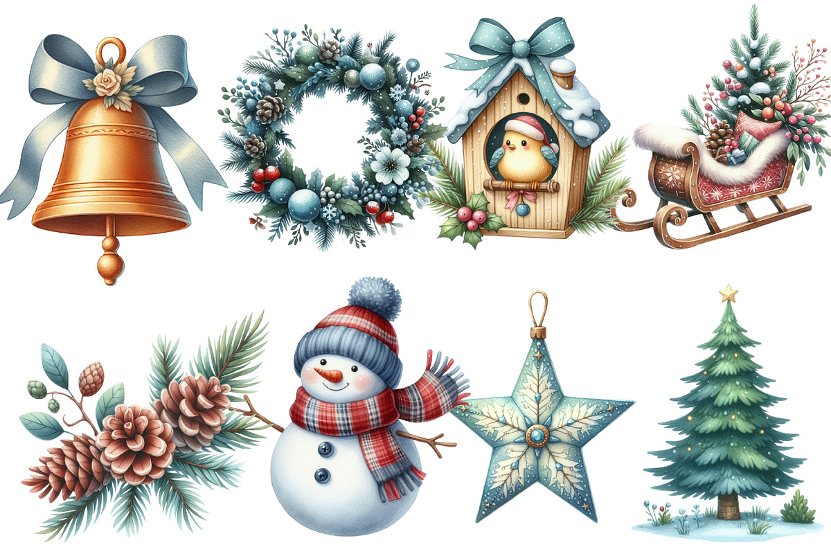 Cute Christmas Day Clipart, an Illustration by Designworld (Photo 3 of 6)