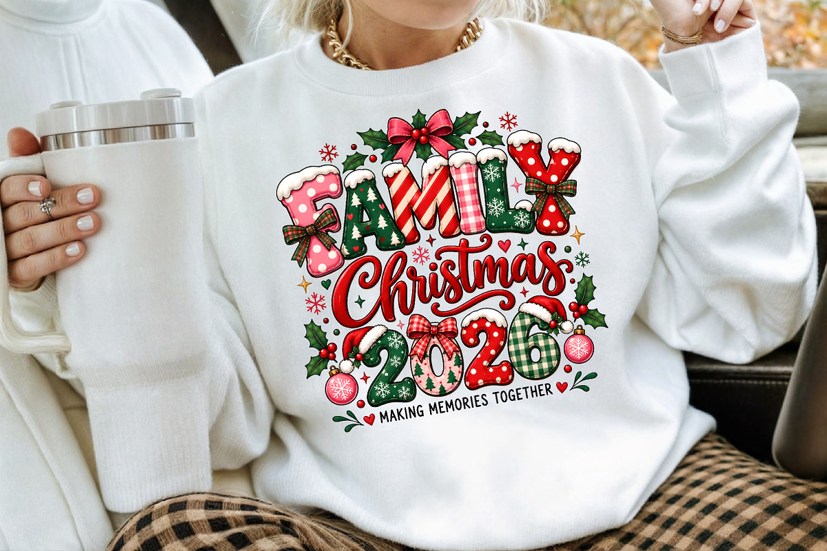 Family Christmas 2026 Sublimation, a Seasonal Illustration by Creative Art (Photo 3 of 3)