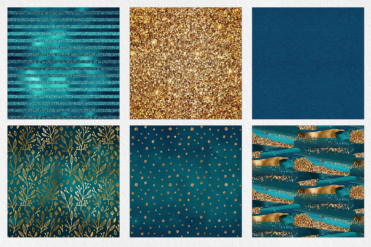 Ocean Gold Digital Paper, a Pattern Graphic by Brandi Lea Designs (Photo 4 of 5)