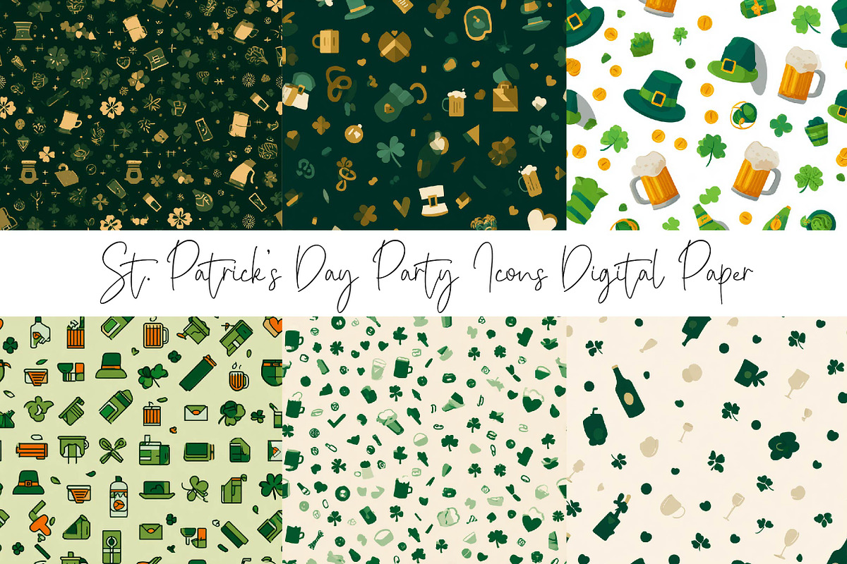 St. Patrick’s Day Party Icons Patter, a Texture Illustration by DreamPrint404 (Photo 5 of 8)