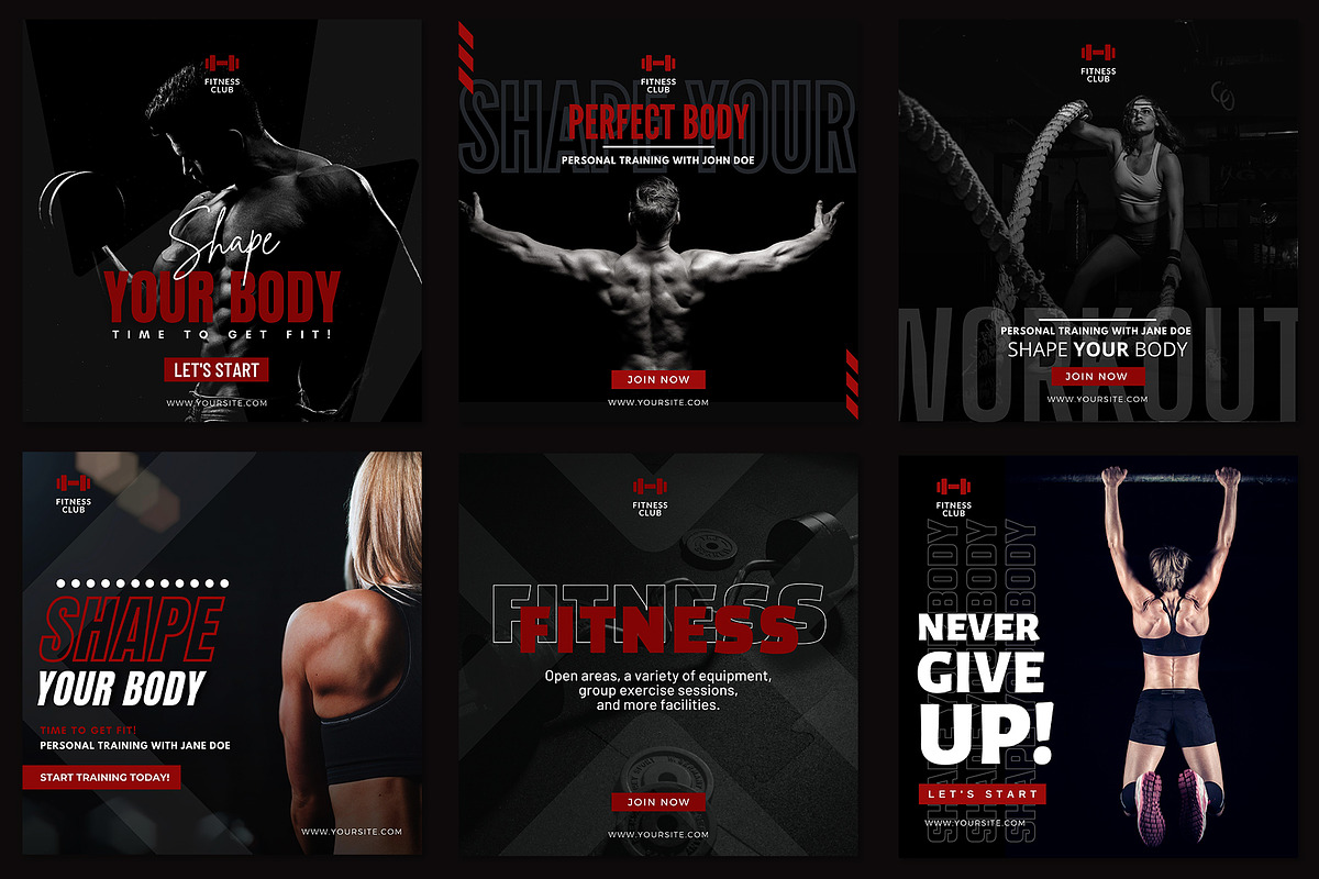 Canva instagram Gym Fitness Template, a Social Media Template by ...