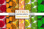 CITRUS lemonade patterns, a Pattern Graphic by Retro Graphic Box (Thumbnail 1 of 6)