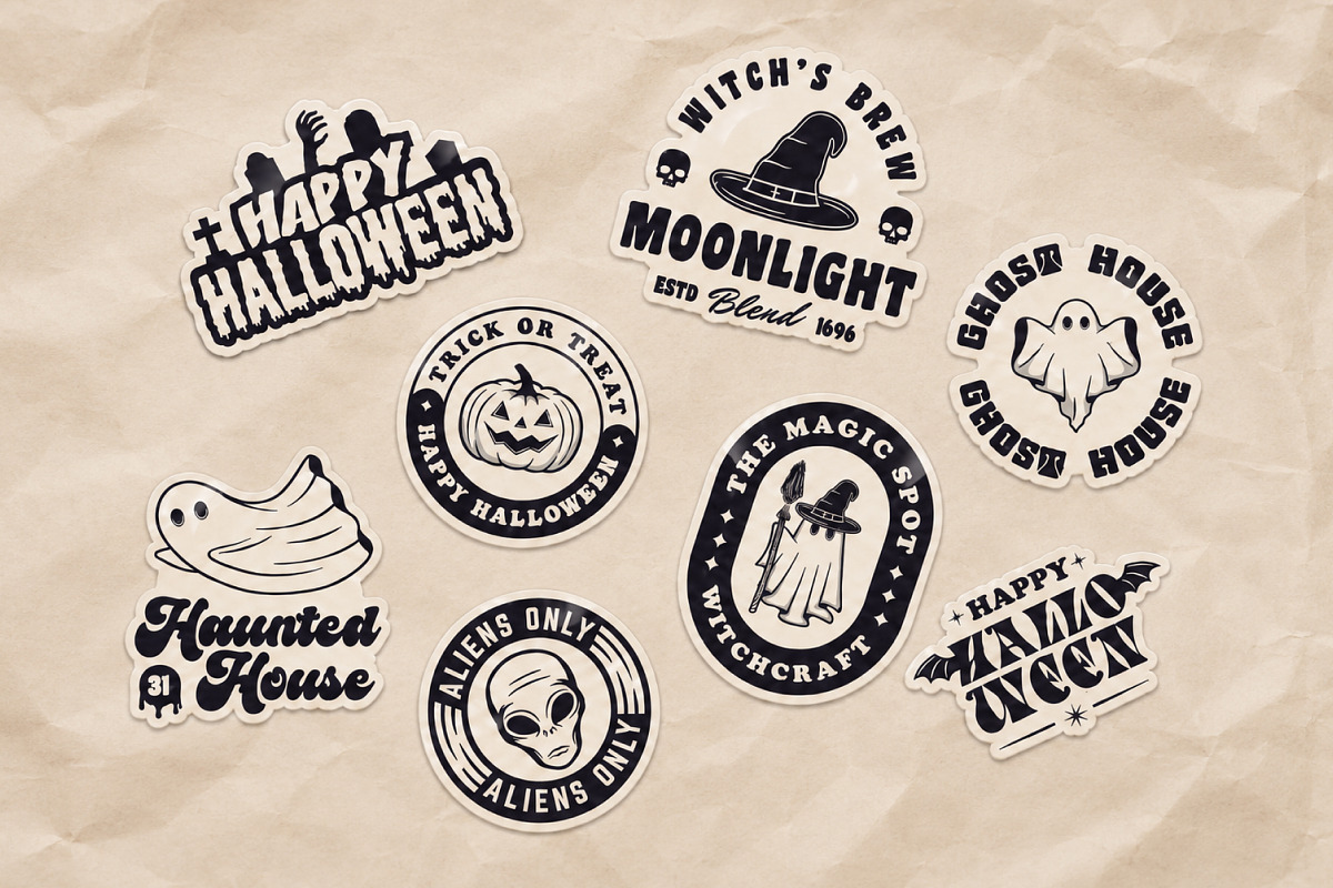 Vintage Halloween Emblems - 97 Logos, an Object Graphic by DenysHolovatiuk (Photo 7 of 9)