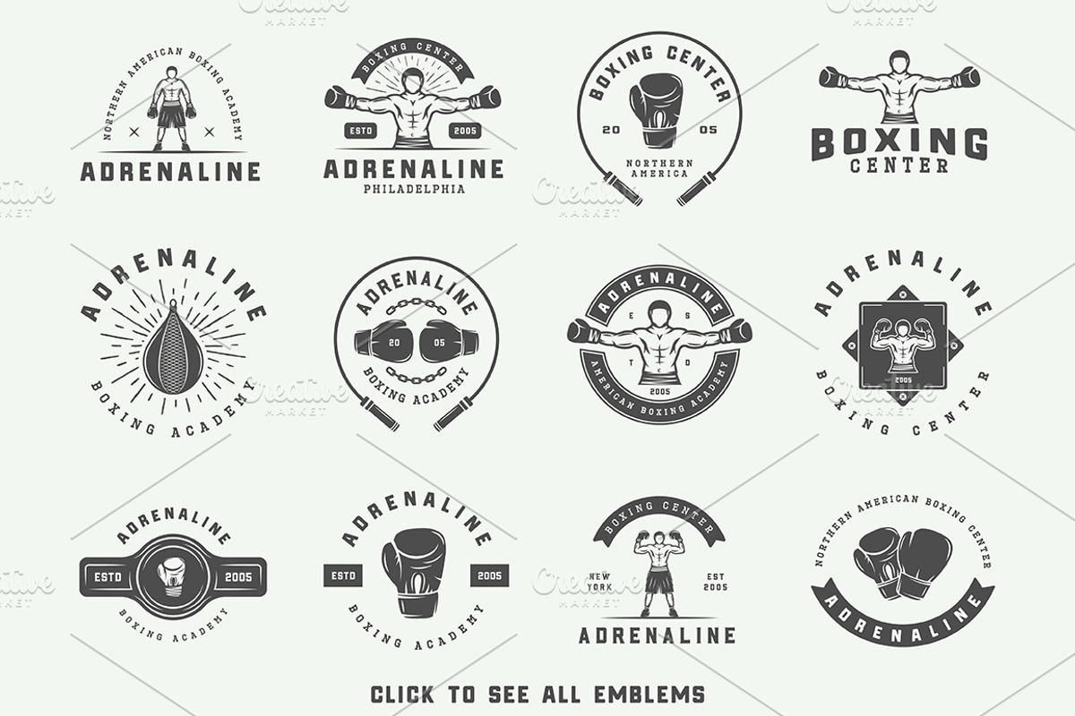 Vintage Boxing Bundle, a Branding & Logo Template by AkimD (Photo 3 of 8)