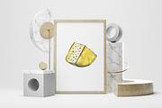 Watercolor cheese set-3, a Food Illustration by miminoshka (Thumbnail 2 of 7)