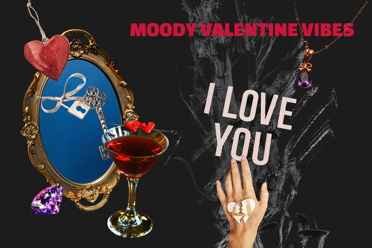 Moody Valentine Collage Kit, an Object Graphic by Anzhelika (Photo 2 of 12)