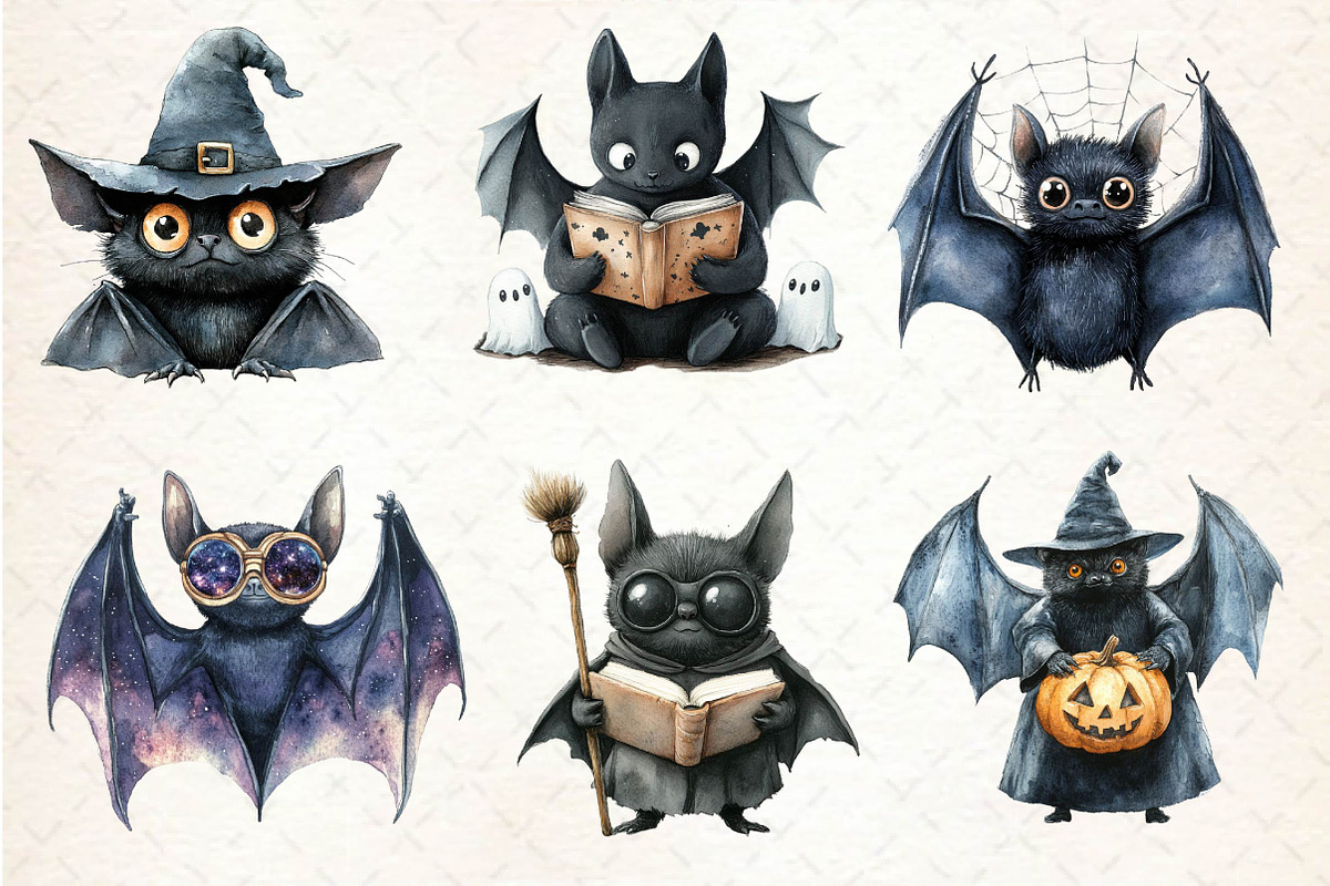 Quirky Halloween Black Bat Clipart, an Illustration by Dream Creation (Photo 5 of 5)