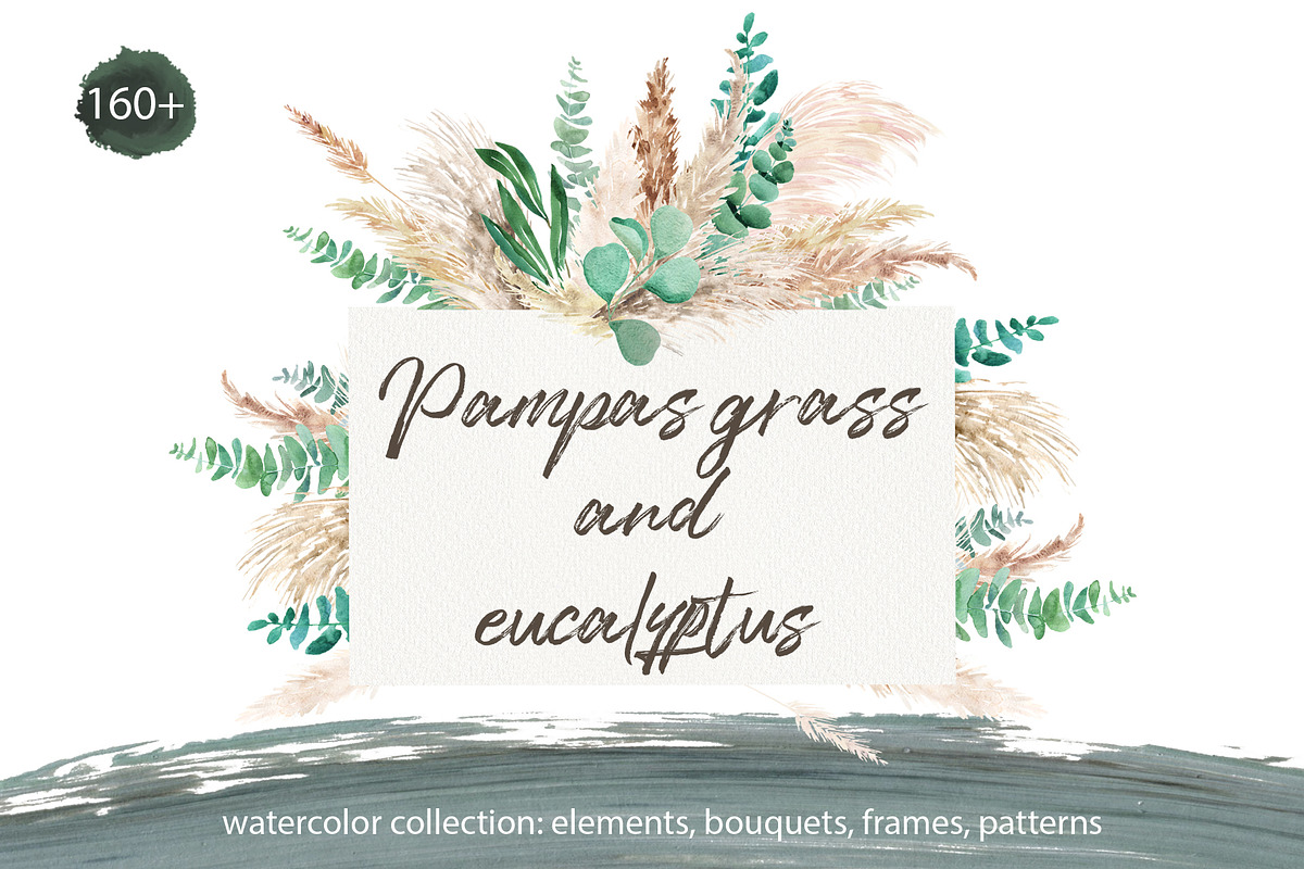 Pampas grass and greenery collection, a Decorative Illustration by TanyaOak (Photo 1 of 7)