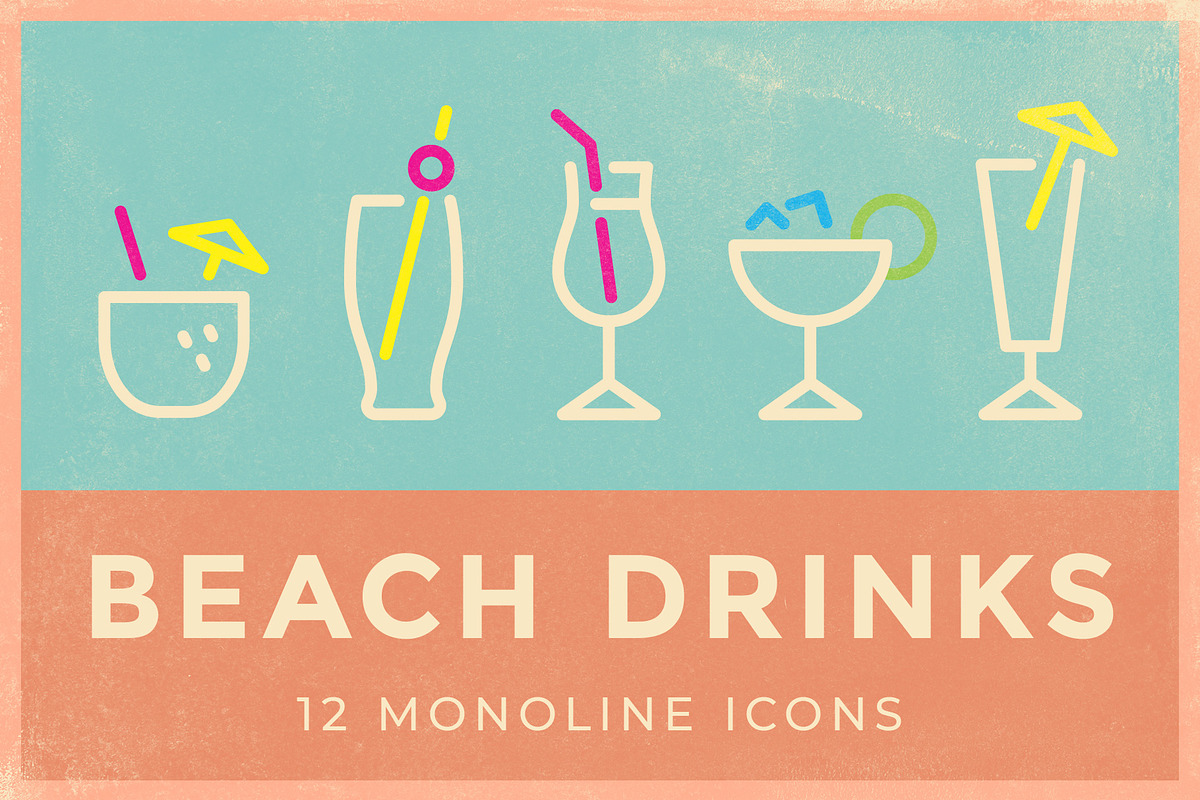Beach Drinks Icons, an Outline Icon by Ben Buysse (Photo 1 of 3)