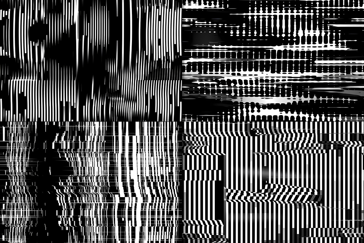20 Seamless Broken B/W TV Patterns, a Pattern Graphic by Nordic Design (Photo 7 of 9)