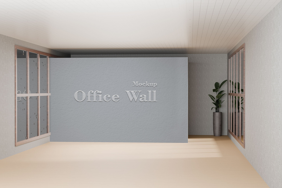 Office Wall Mockup, an Advertising Mockup by xavier_studio (Photo 2 of 5)